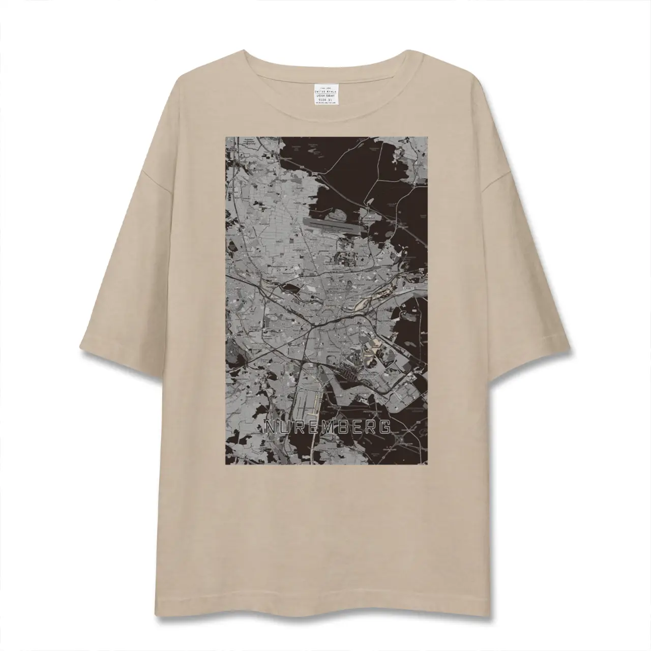 【ニュルンベルク（ドイツ）】地図柄ビッグシルエットTシャツ