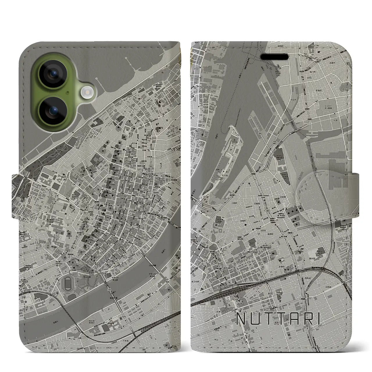 【沼垂（新潟県）】地図柄iPhoneケース（手帳タイプ）