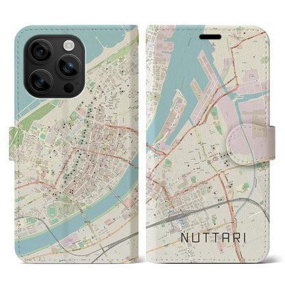 【沼垂（新潟県）】地図柄iPhoneケース（手帳タイプ）ナチュラル・iPhone 16 用