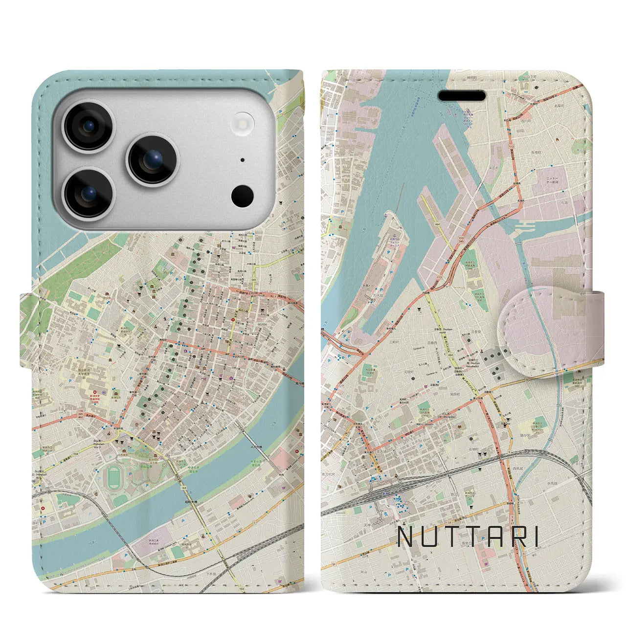 【沼垂（新潟県）】地図柄iPhoneケース（手帳タイプ）