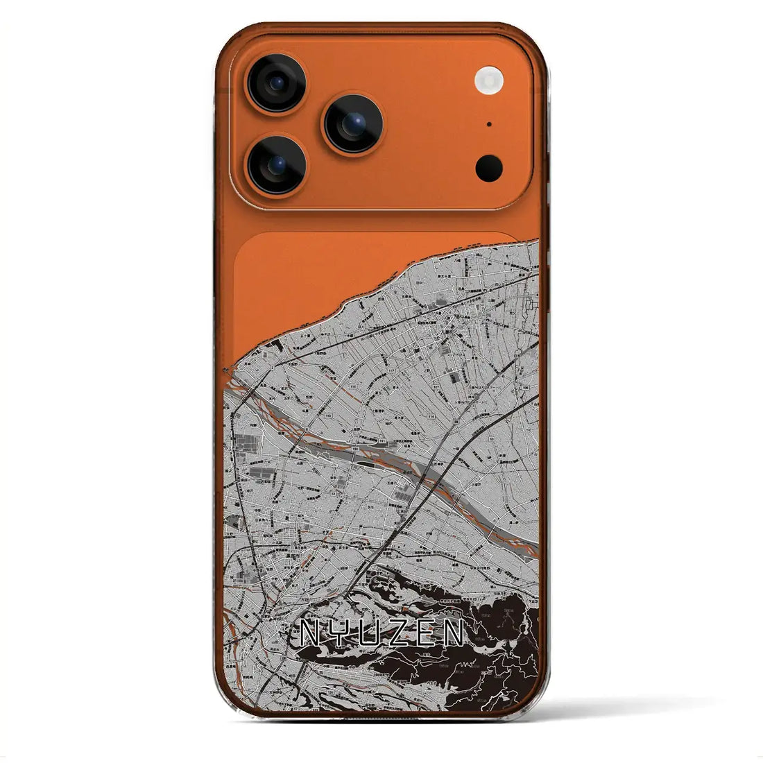 【入善（富山県）】地図柄iPhoneケース（クリアタイプ）モノトーン・iPhone 17 Pro Max 用