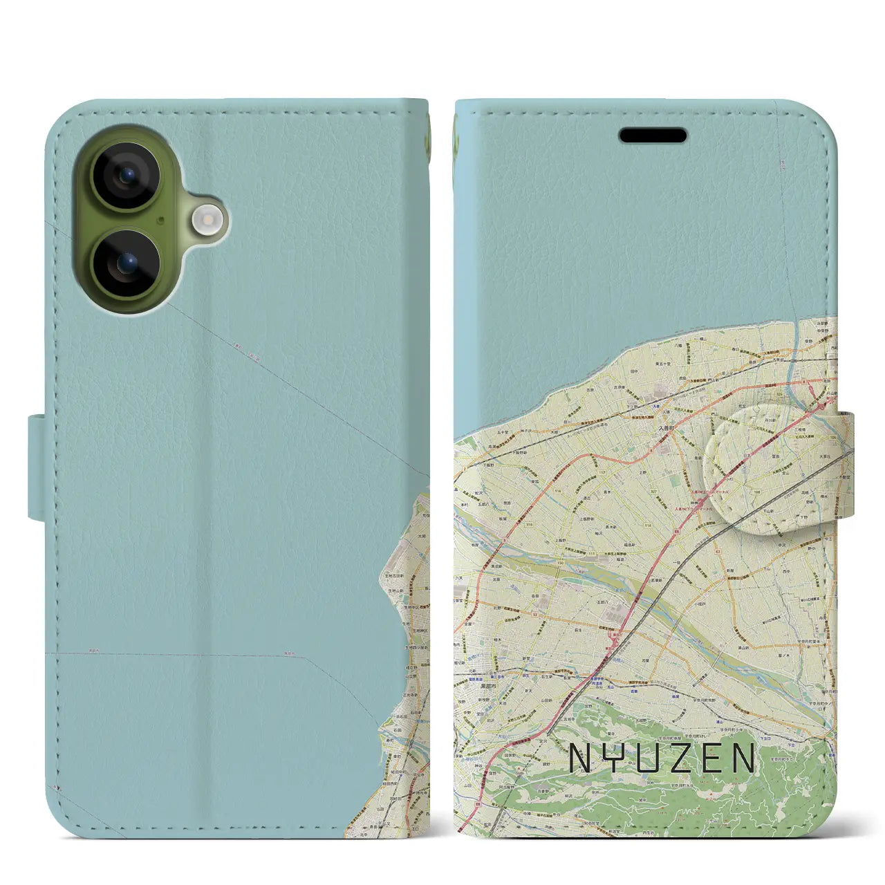 【入善（富山県）】地図柄iPhoneケース（手帳タイプ）