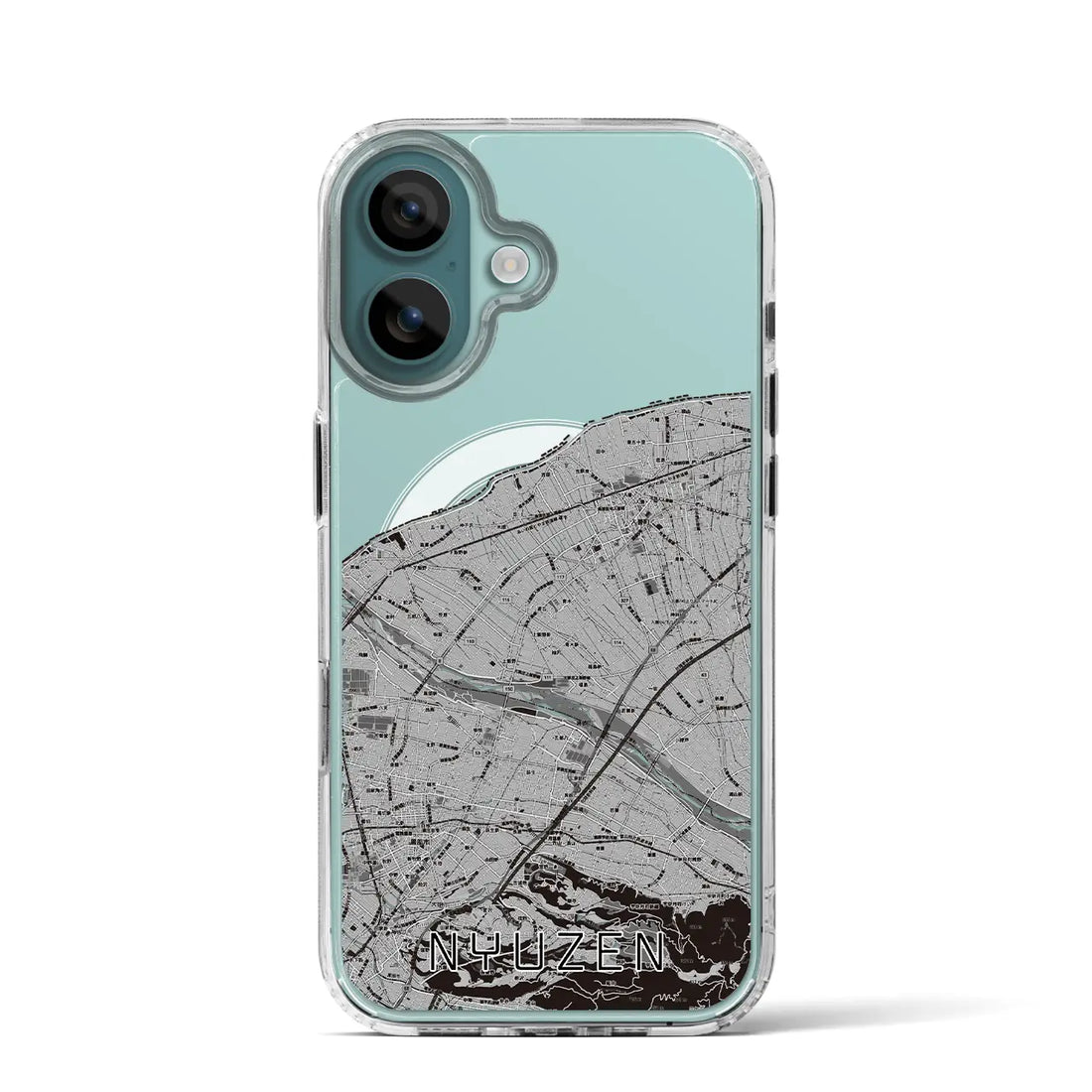 【入善（富山県）】地図柄iPhoneケース（MagSafeタイプ）モノトーン・iPhone 16 Pro 用