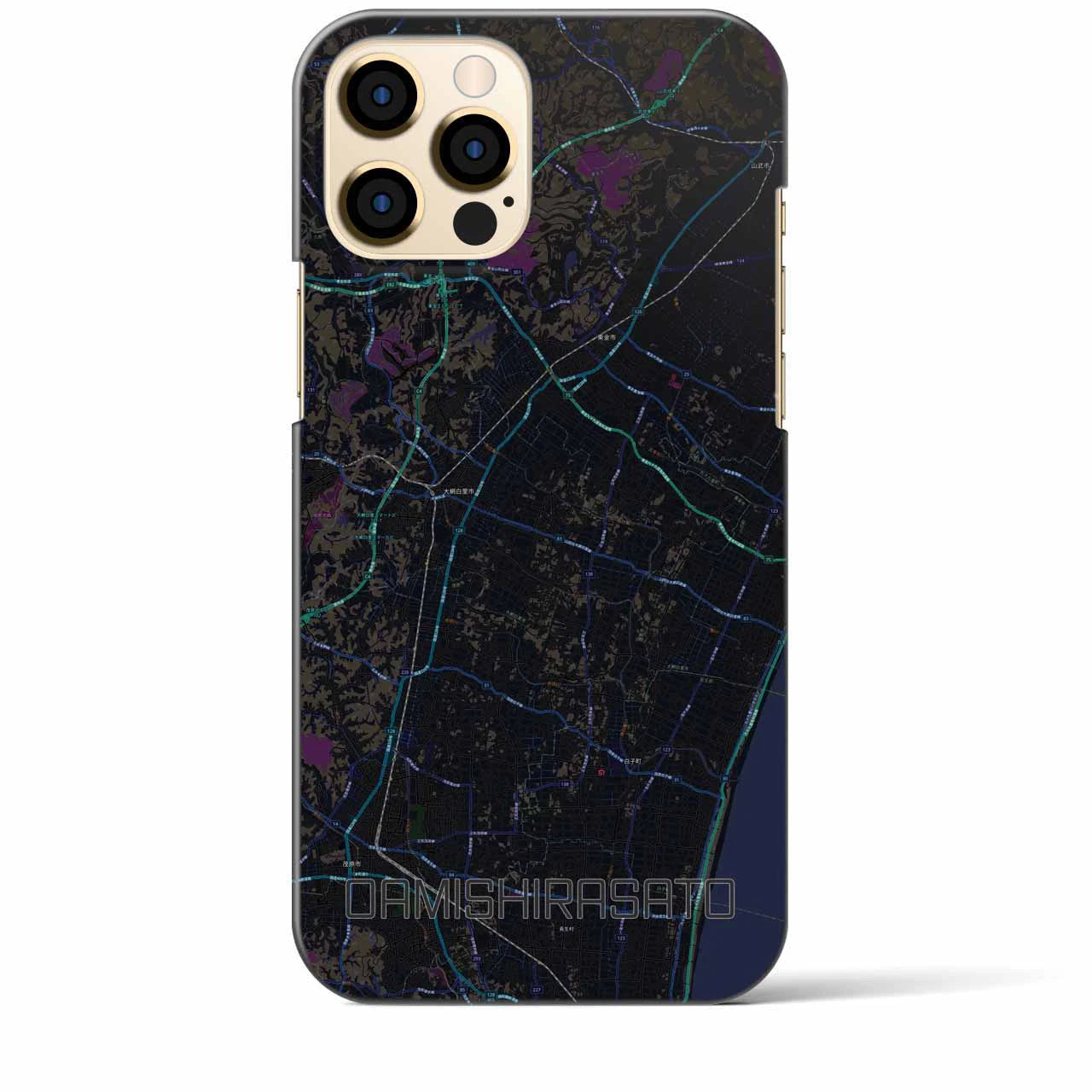 【大網白里（千葉県）】地図柄iPhoneケース（バックカバータイプ）
