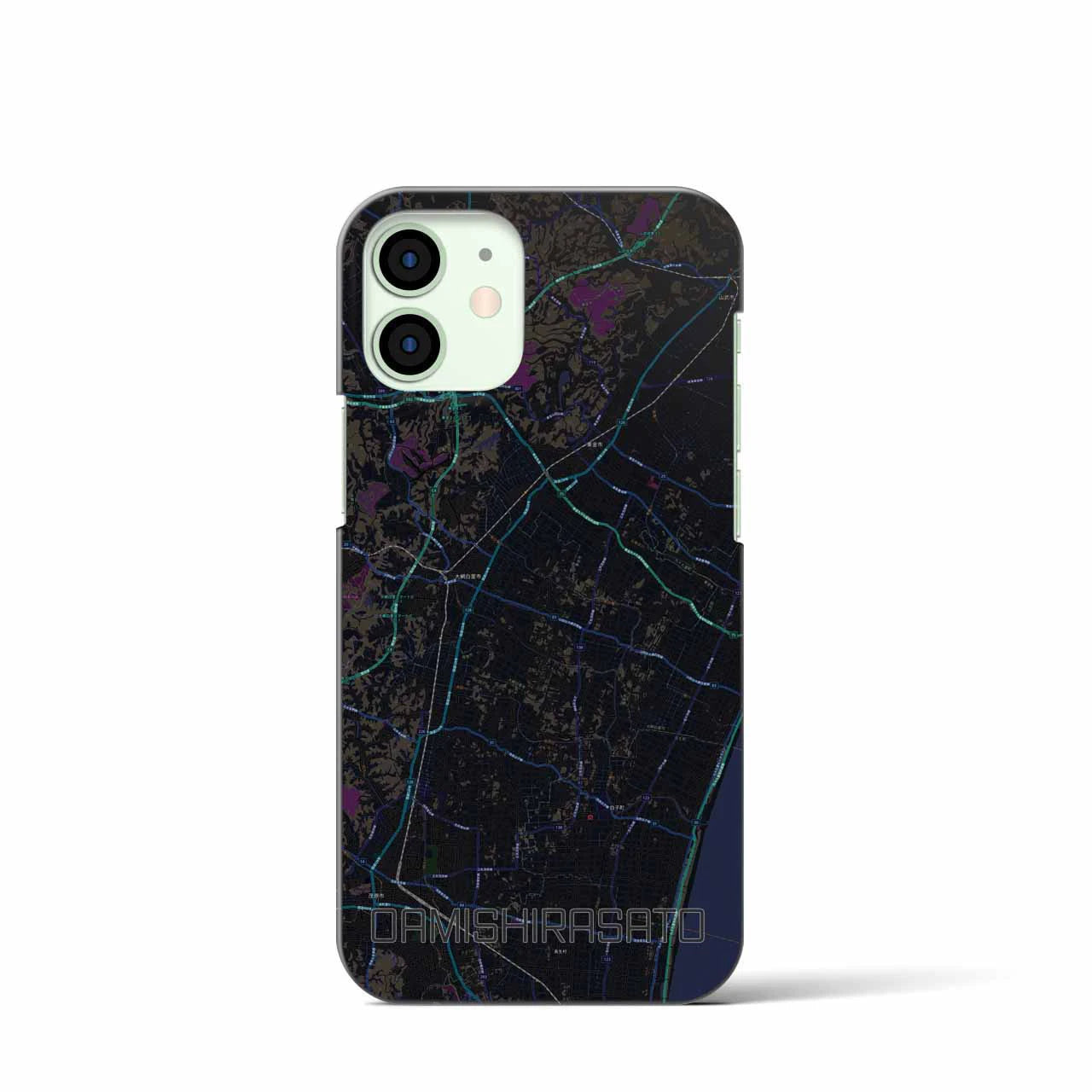 【大網白里（千葉県）】地図柄iPhoneケース（バックカバータイプ）