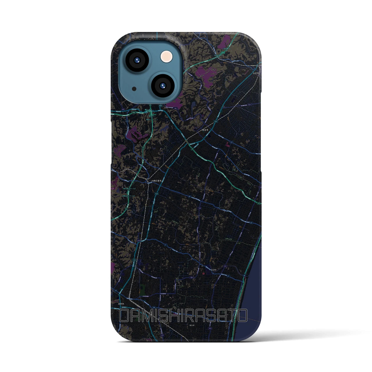 【大網白里（千葉県）】地図柄iPhoneケース（バックカバータイプ）