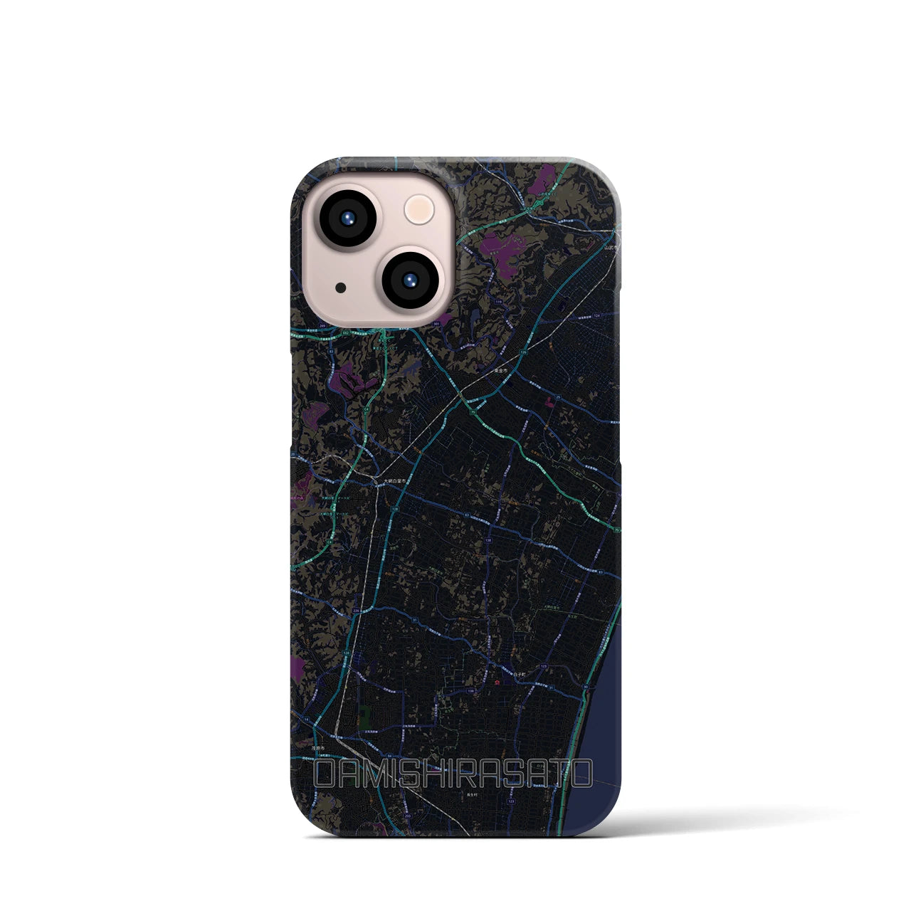 【大網白里（千葉県）】地図柄iPhoneケース（バックカバータイプ）