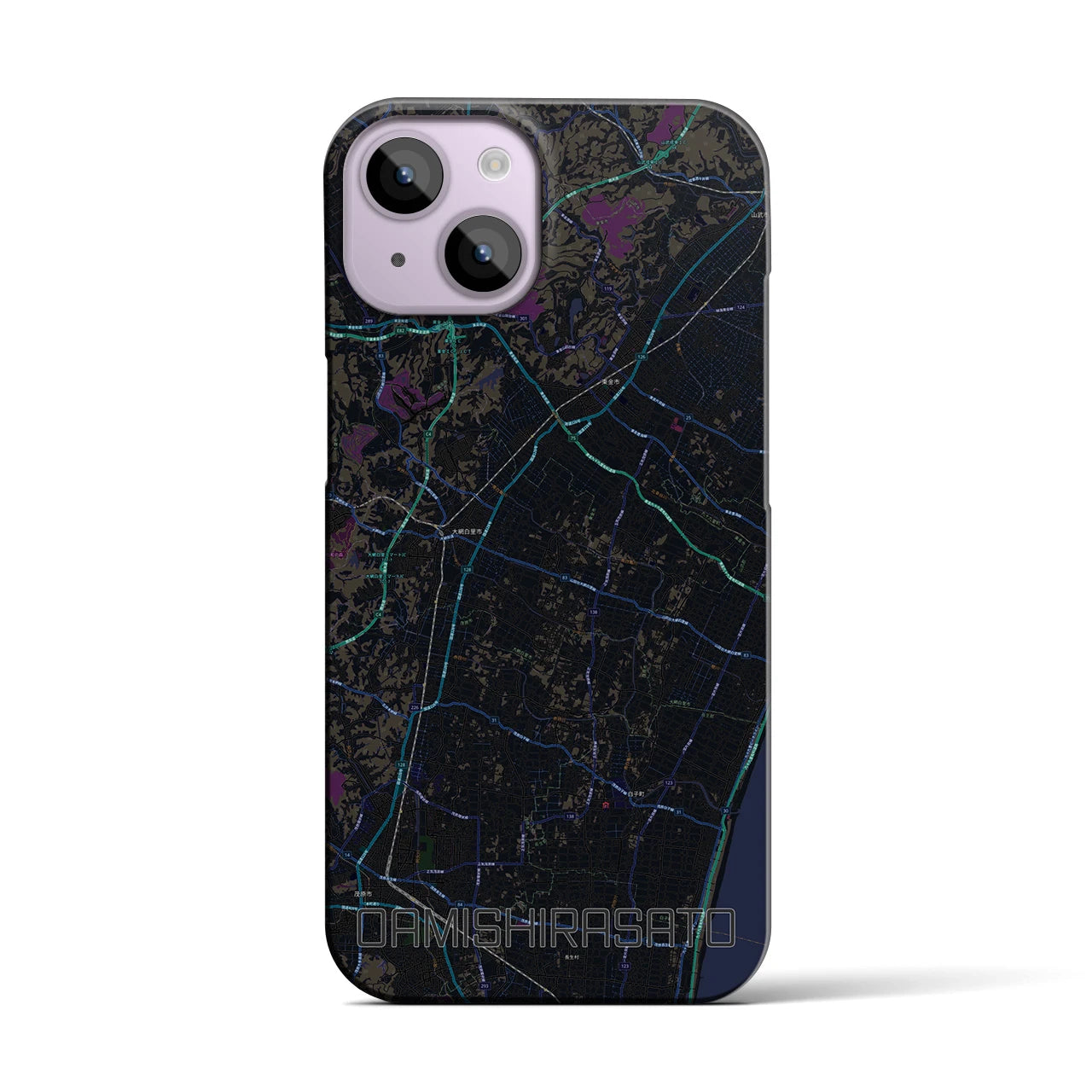【大網白里（千葉県）】地図柄iPhoneケース（バックカバータイプ）
