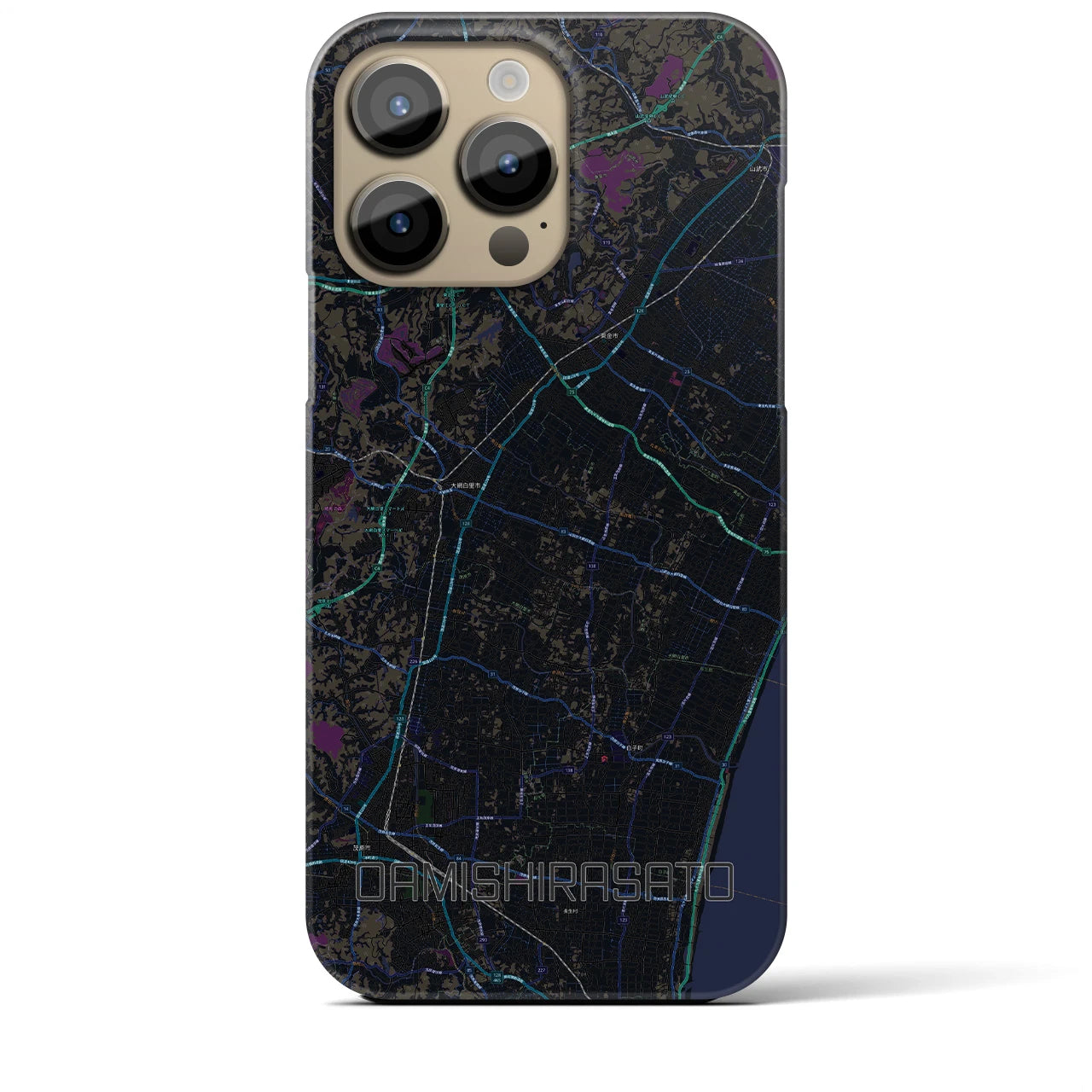 【大網白里（千葉県）】地図柄iPhoneケース（バックカバータイプ）