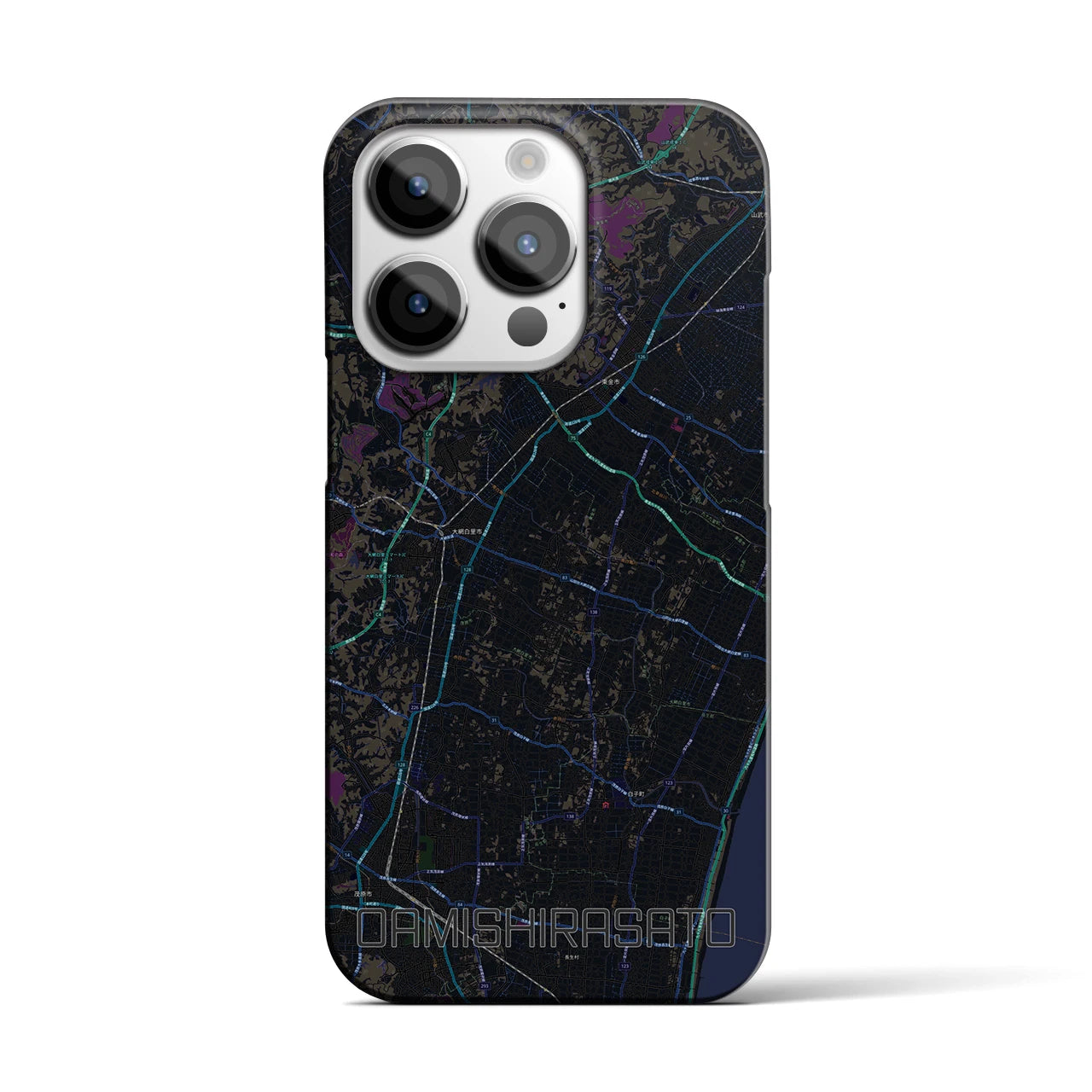 【大網白里（千葉県）】地図柄iPhoneケース（バックカバータイプ）