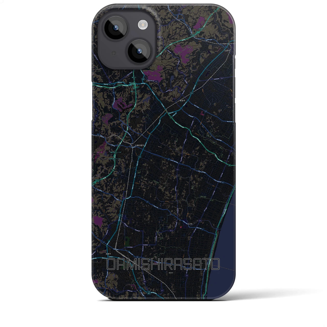 【大網白里（千葉県）】地図柄iPhoneケース（バックカバータイプ）