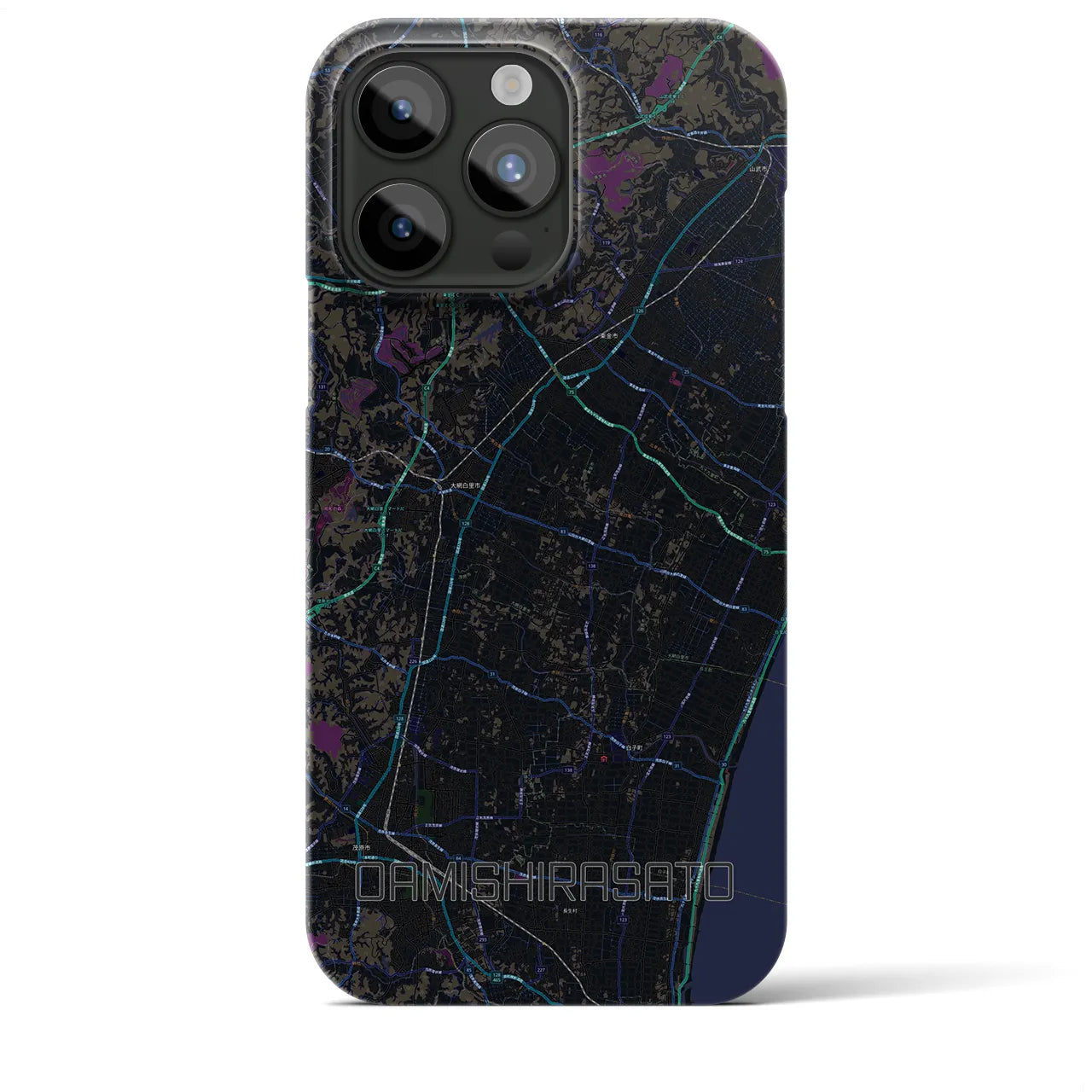 【大網白里（千葉県）】地図柄iPhoneケース（バックカバータイプ）