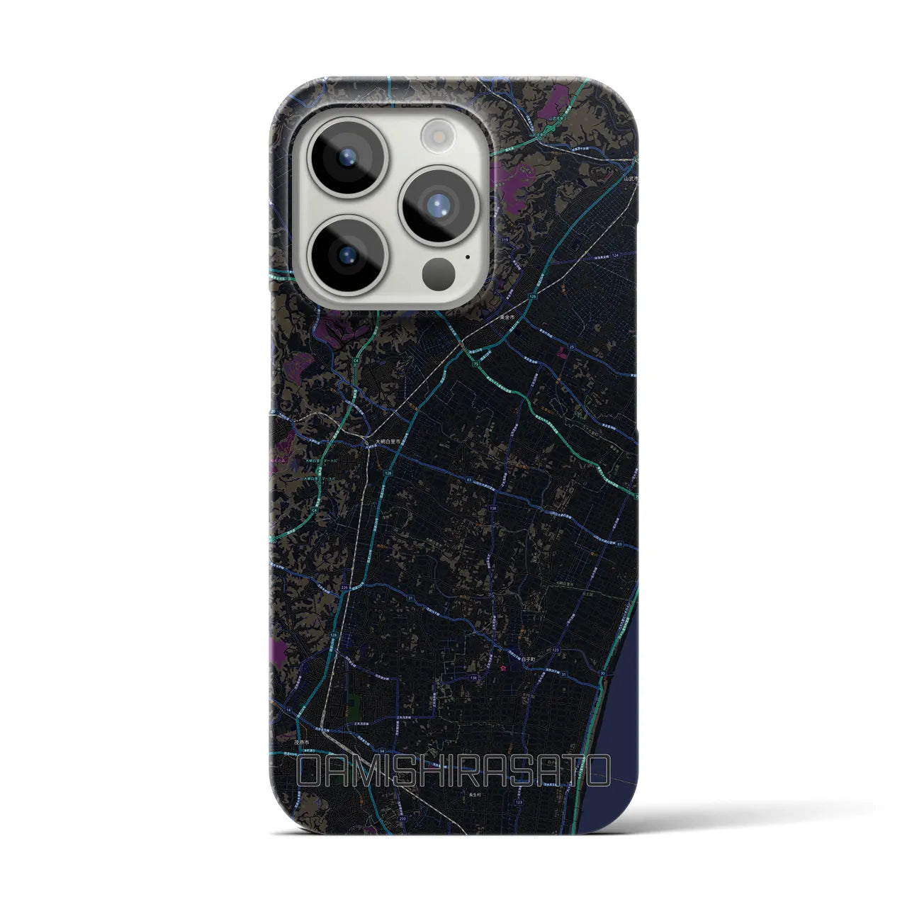 【大網白里（千葉県）】地図柄iPhoneケース（バックカバータイプ）