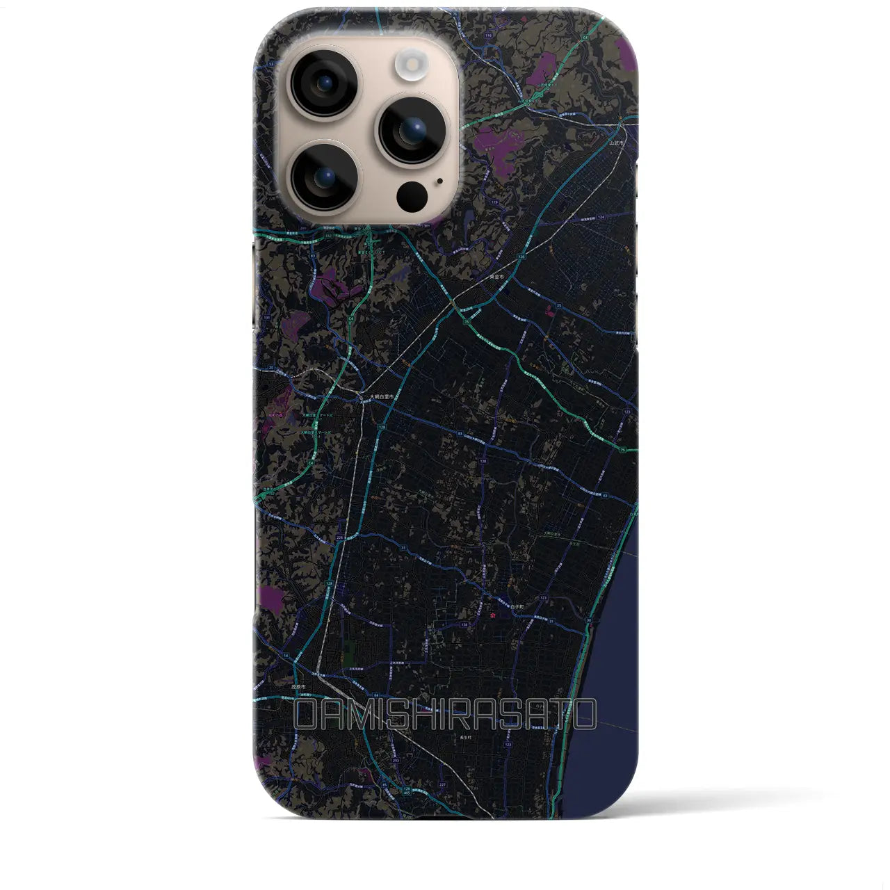 【大網白里（千葉県）】地図柄iPhoneケース（バックカバータイプ）