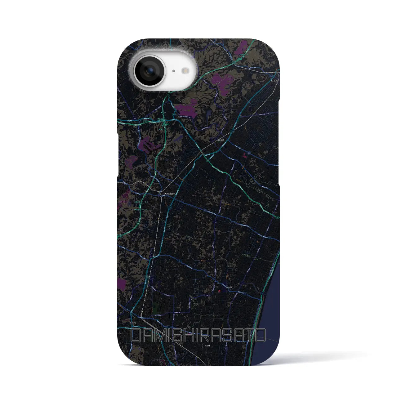 【大網白里（千葉県）】地図柄iPhoneケース（バックカバータイプ）