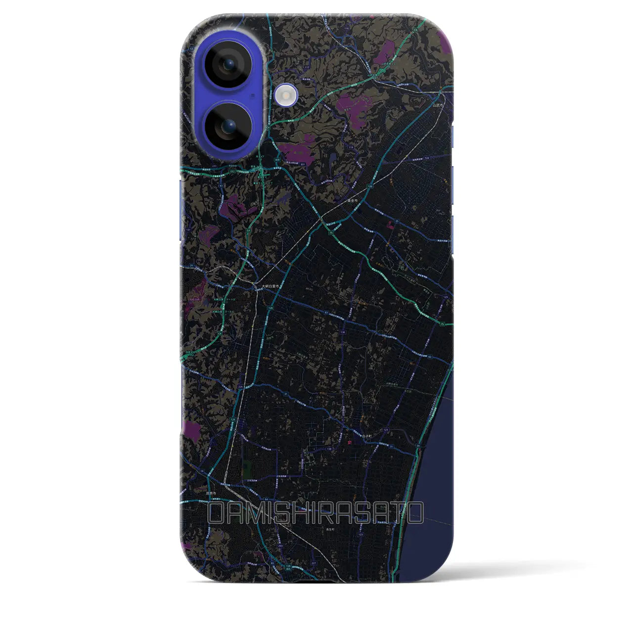 【大網白里（千葉県）】地図柄iPhoneケース（バックカバータイプ）