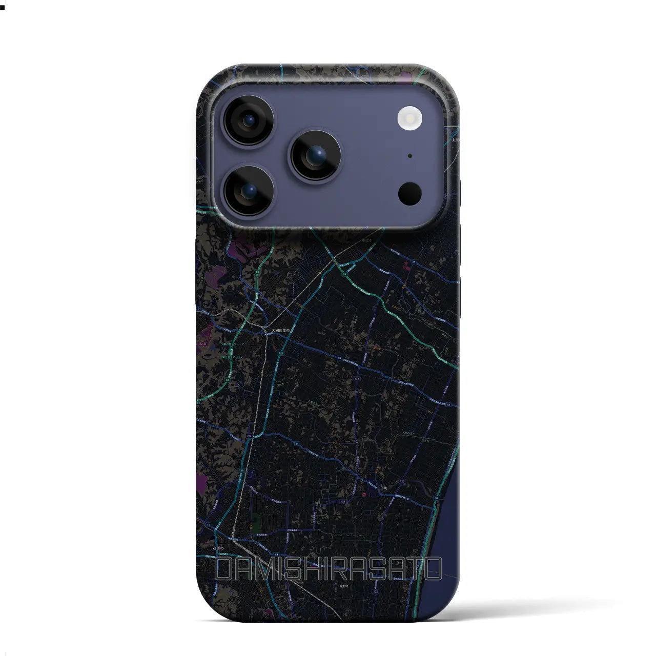 【大網白里（千葉県）】地図柄iPhoneケース（バックカバータイプ）