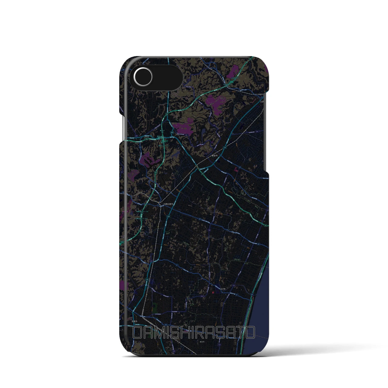【大網白里（千葉県）】地図柄iPhoneケース（バックカバータイプ）