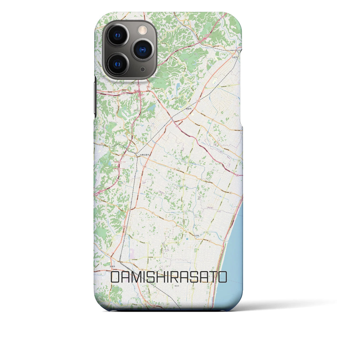 【大網白里（千葉県）】地図柄iPhoneケース（バックカバータイプ）