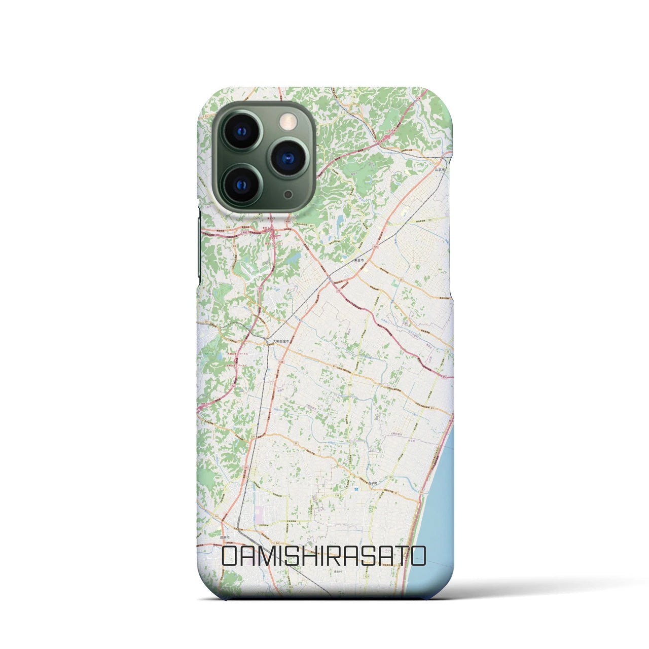 【大網白里（千葉県）】地図柄iPhoneケース（バックカバータイプ）