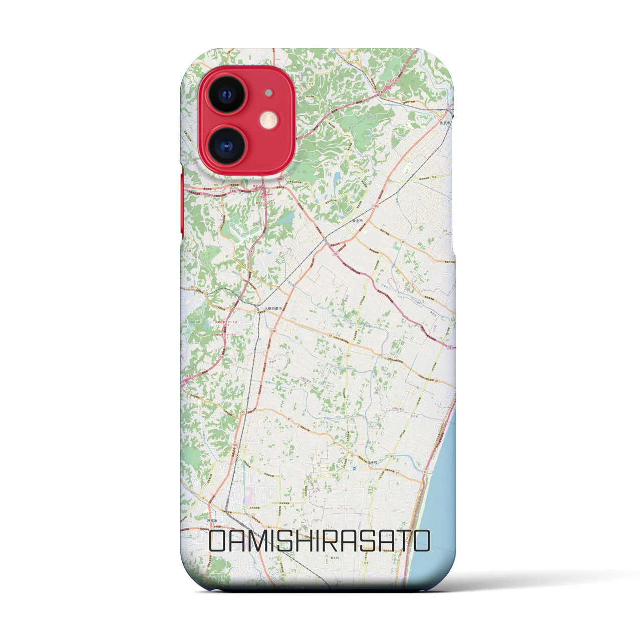【大網白里（千葉県）】地図柄iPhoneケース（バックカバータイプ）