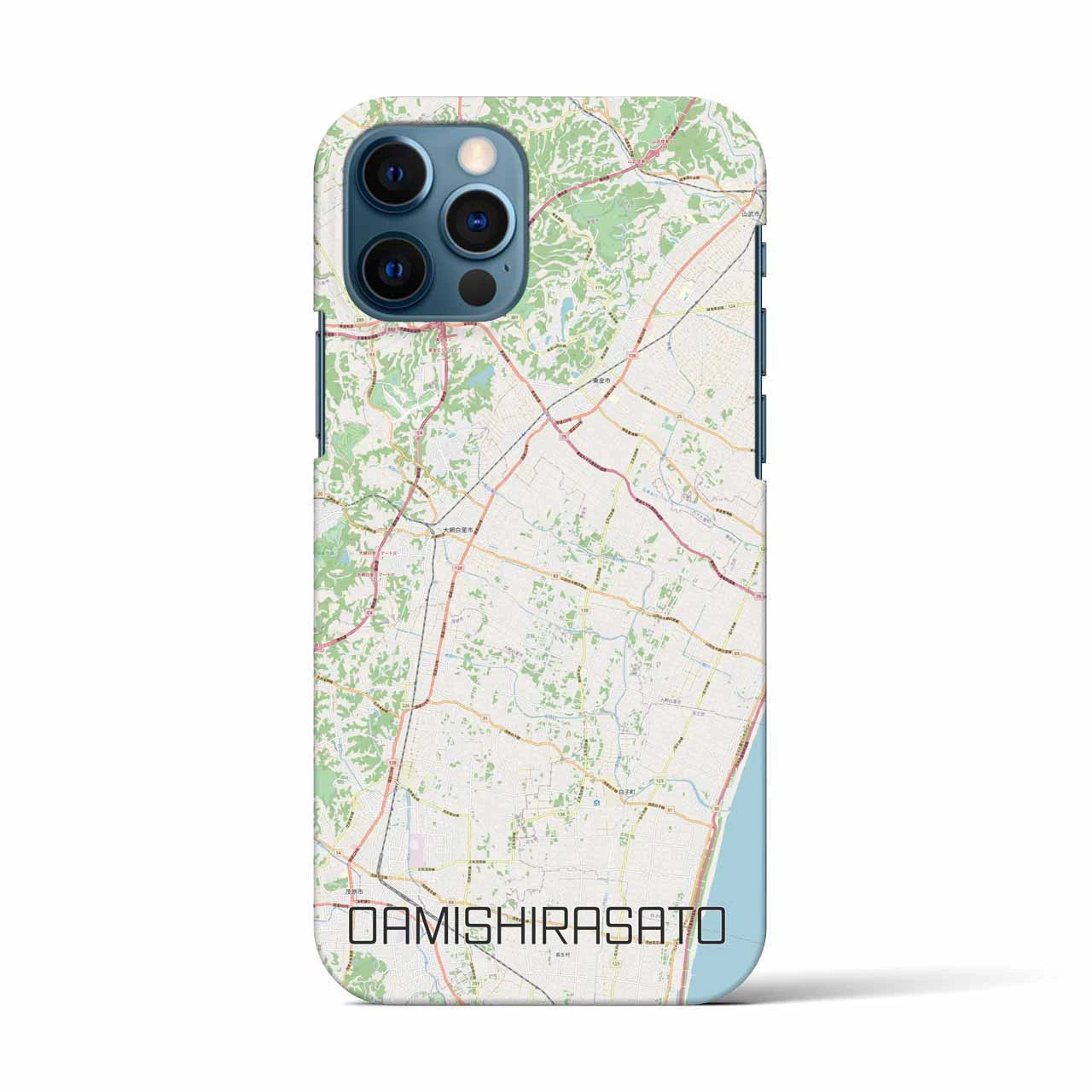 【大網白里（千葉県）】地図柄iPhoneケース（バックカバータイプ）
