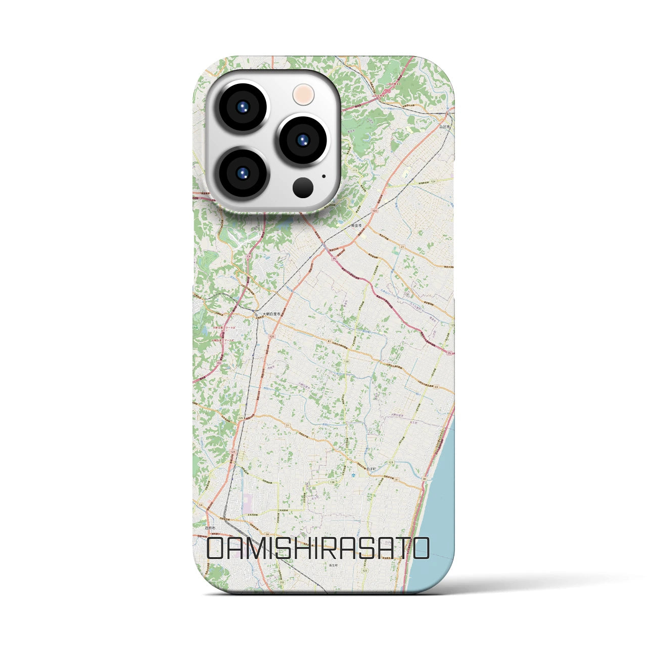 【大網白里（千葉県）】地図柄iPhoneケース（バックカバータイプ）