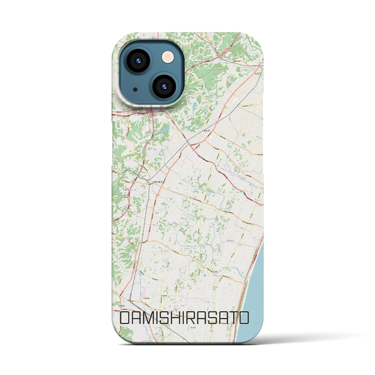 【大網白里（千葉県）】地図柄iPhoneケース（バックカバータイプ）