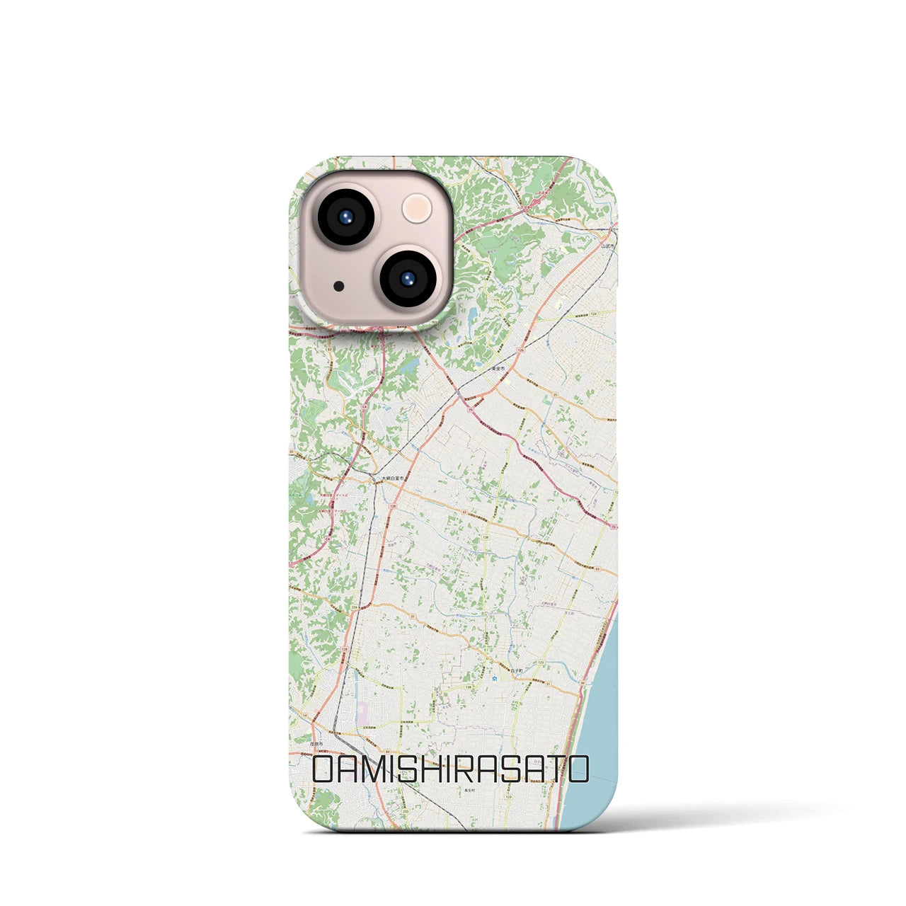 【大網白里（千葉県）】地図柄iPhoneケース（バックカバータイプ）
