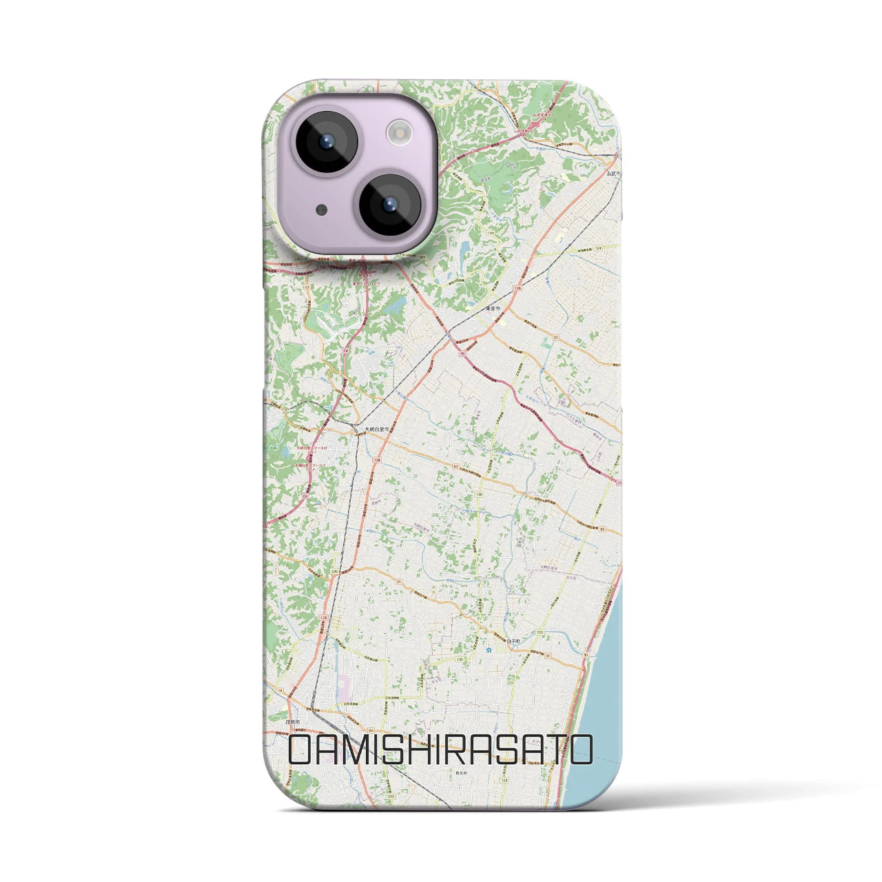 【大網白里（千葉県）】地図柄iPhoneケース（バックカバータイプ）