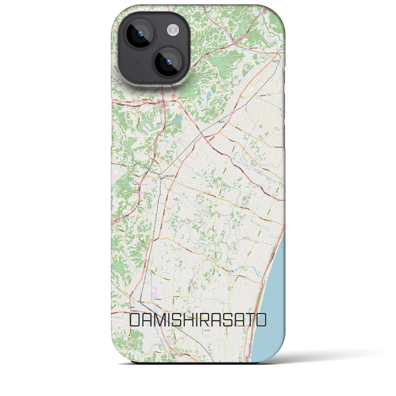 【大網白里（千葉県）】地図柄iPhoneケース（バックカバータイプ）