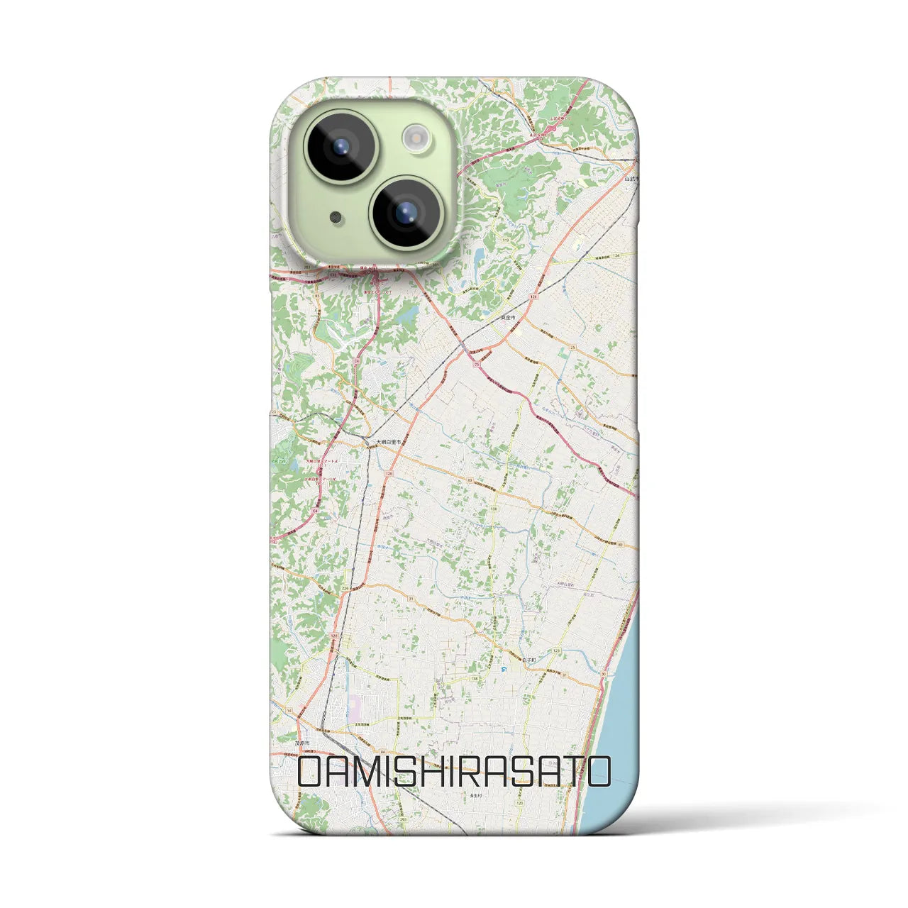 【大網白里（千葉県）】地図柄iPhoneケース（バックカバータイプ）