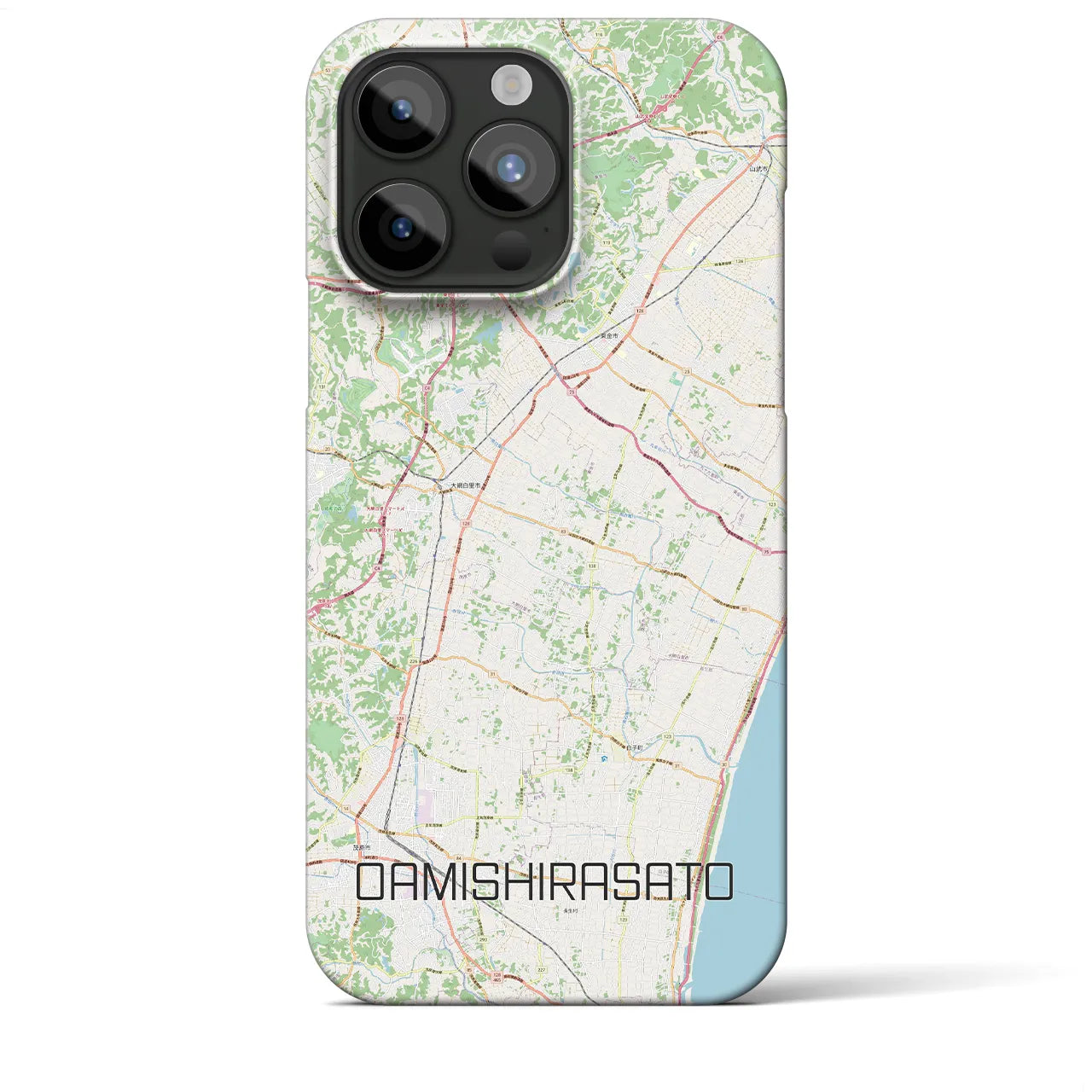 【大網白里（千葉県）】地図柄iPhoneケース（バックカバータイプ）