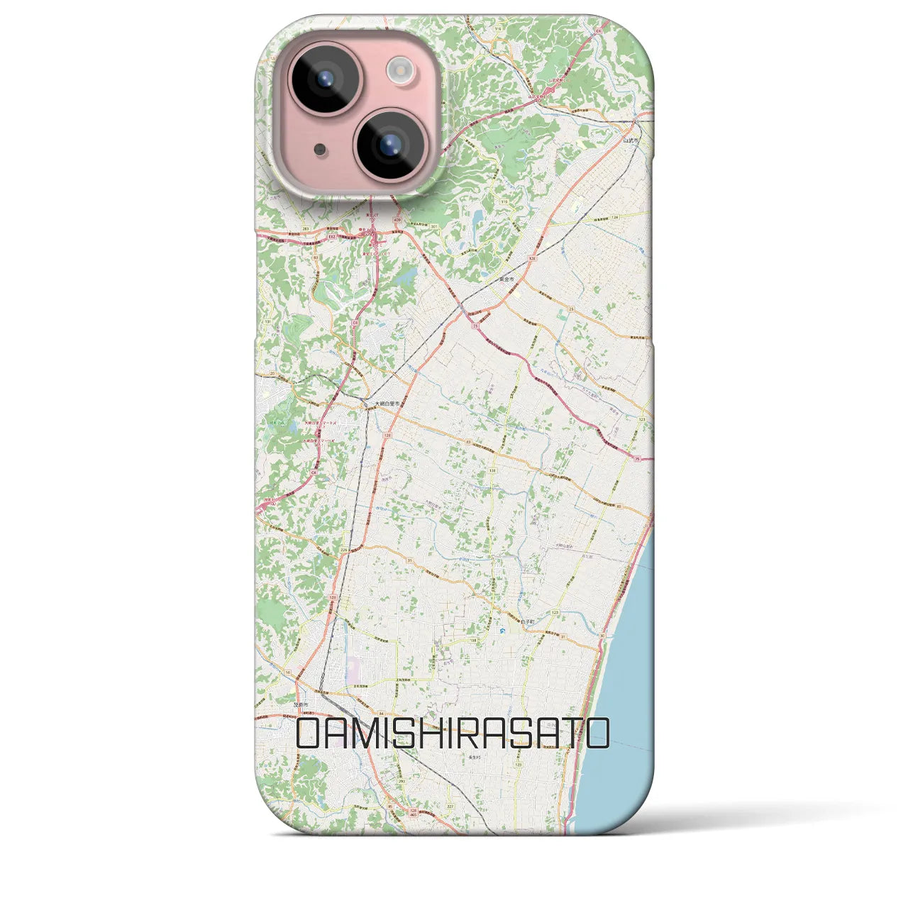 【大網白里（千葉県）】地図柄iPhoneケース（バックカバータイプ）