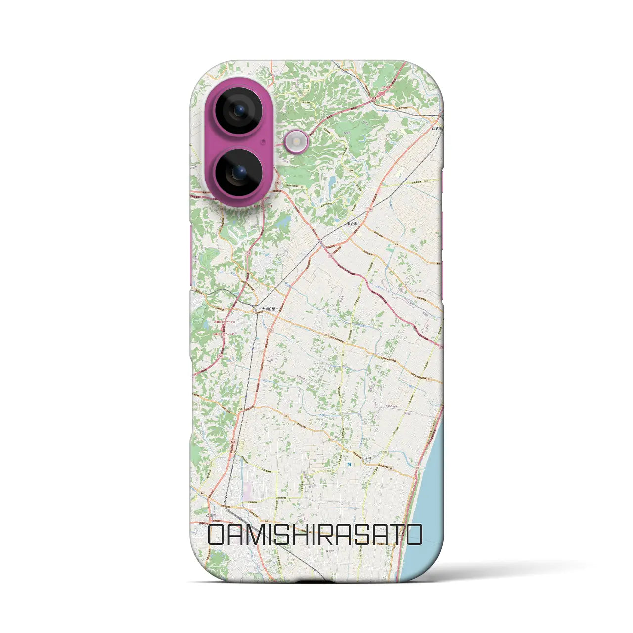 【大網白里（千葉県）】地図柄iPhoneケース（バックカバータイプ）