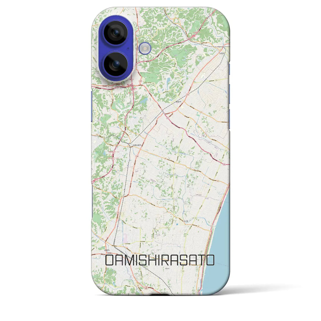 【大網白里(千葉県)】地図柄iPhoneケース(バックカバータイプ)ナチュラル・iPhone 16 Pro Max 用