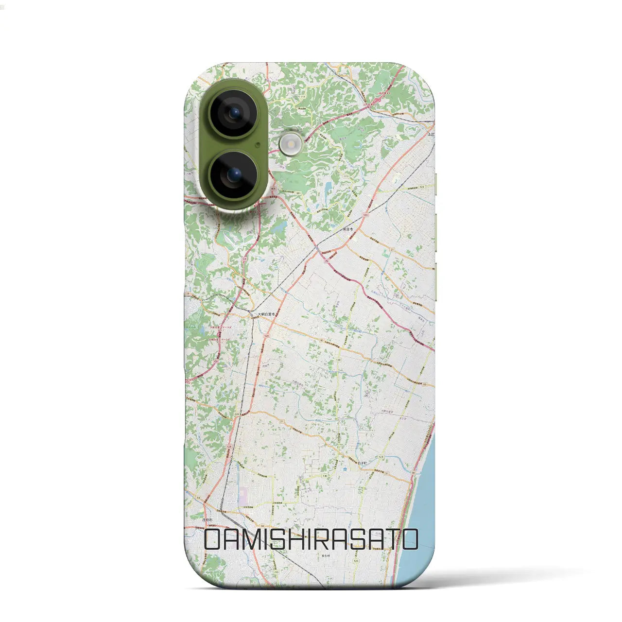 【大網白里（千葉県）】地図柄iPhoneケース（バックカバータイプ）ブラック・iPhone 17 Pro Max 用