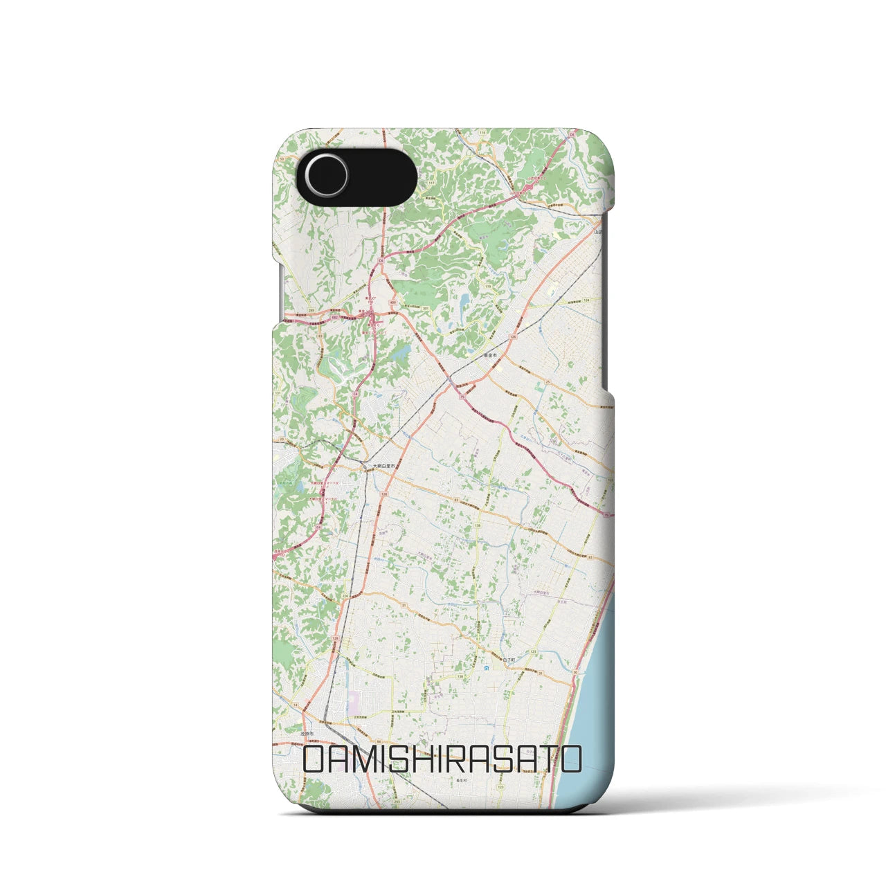 【大網白里（千葉県）】地図柄iPhoneケース（バックカバータイプ）