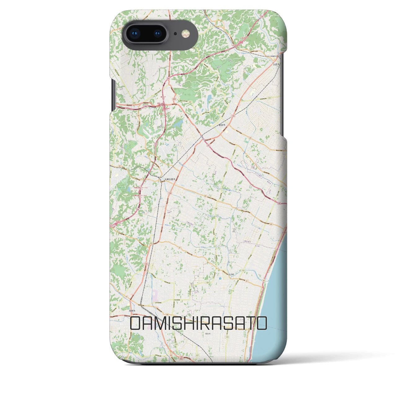【大網白里（千葉県）】地図柄iPhoneケース（バックカバータイプ）
