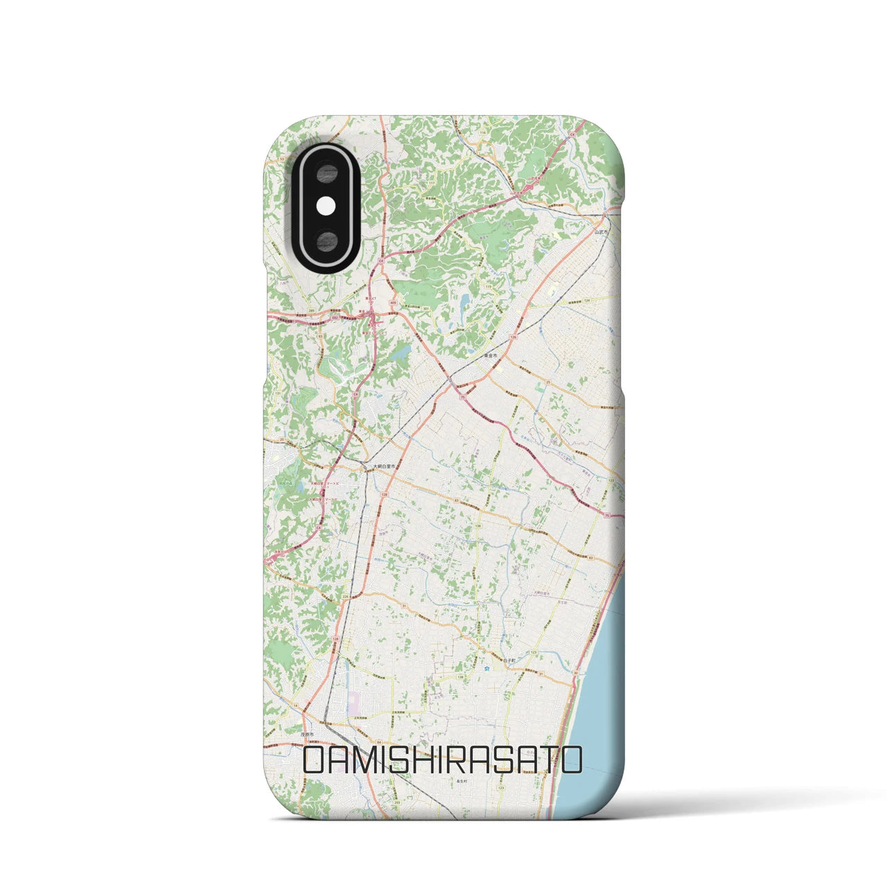 【大網白里（千葉県）】地図柄iPhoneケース（バックカバータイプ）