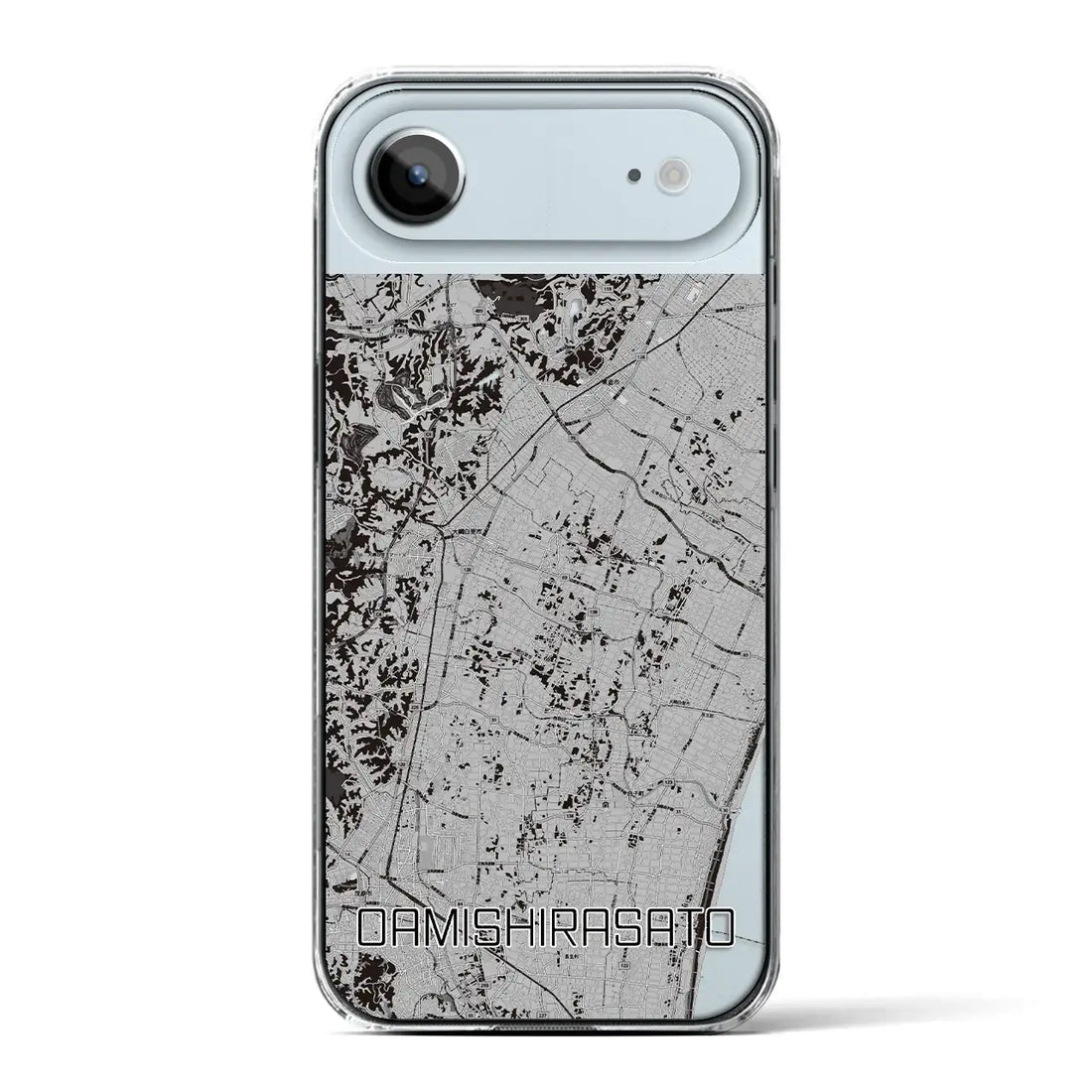 【大網白里(千葉県)】地図柄iPhoneケース(クリアタイプ)モノトーン・iPhone 17 Pro Max 用