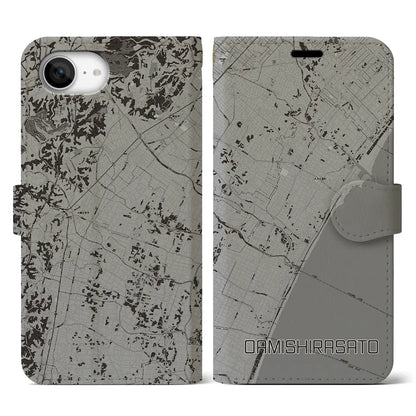 【大網白里（千葉県）】地図柄iPhoneケース（手帳タイプ）