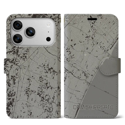 【大網白里（千葉県）】地図柄iPhoneケース（手帳タイプ）