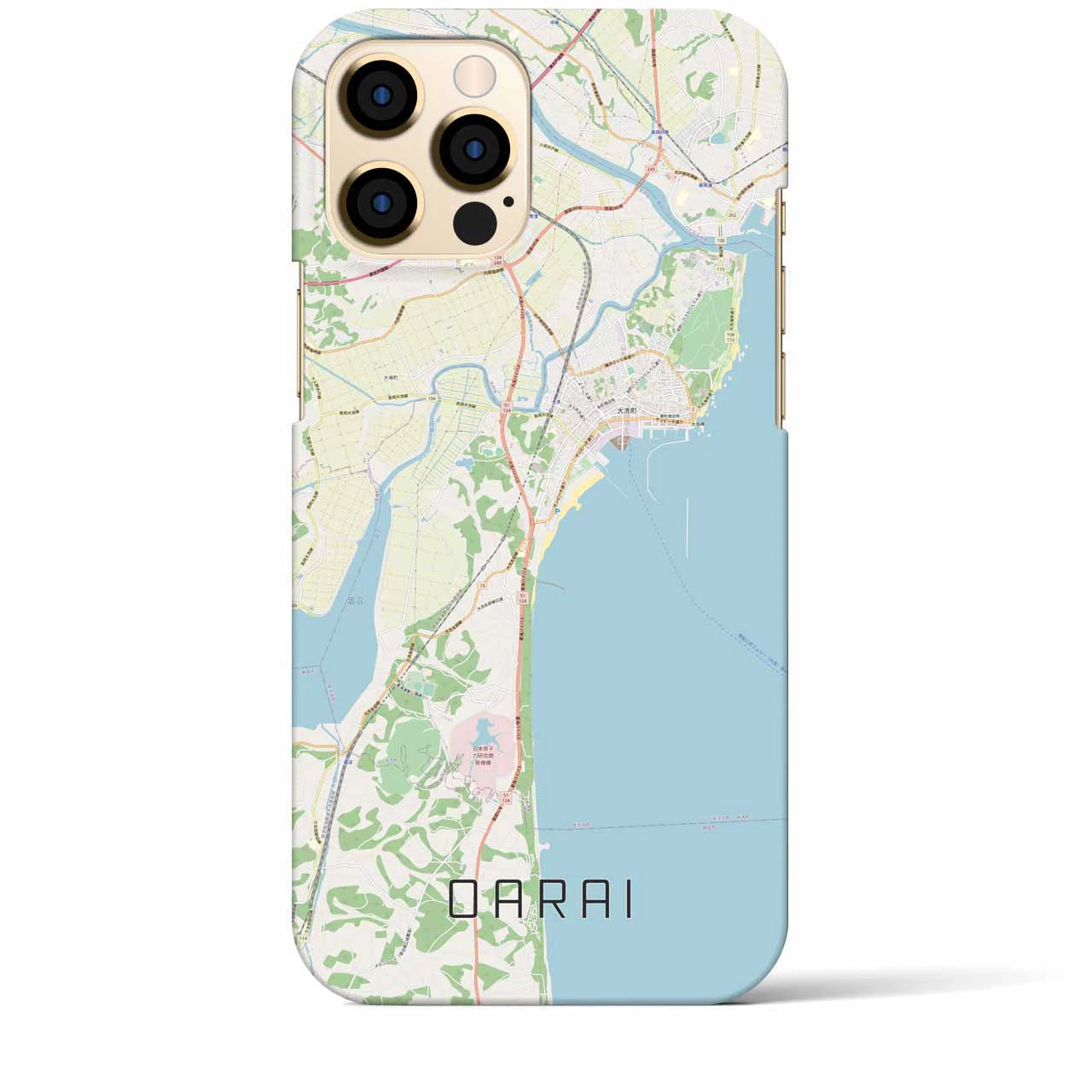 【大洗（茨城県）】地図柄iPhoneケース（バックカバータイプ）