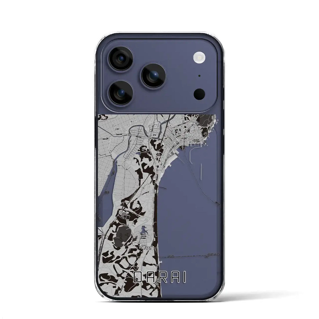 【大洗(茨城県)】地図柄iPhoneケース(クリアタイプ)モノトーン・iPhone 17 Pro Max 用