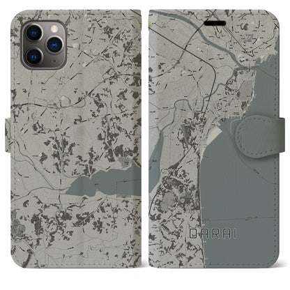 【大洗（茨城県）】地図柄iPhoneケース（手帳タイプ）モノトーン・iPhone 11 Pro Max 用