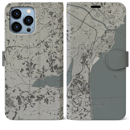 【大洗（茨城県）】地図柄iPhoneケース（手帳タイプ）モノトーン・iPhone 13 Pro Max 用