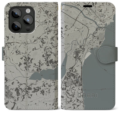 【大洗（茨城県）】地図柄iPhoneケース（手帳タイプ）モノトーン・iPhone 15 Pro Max 用