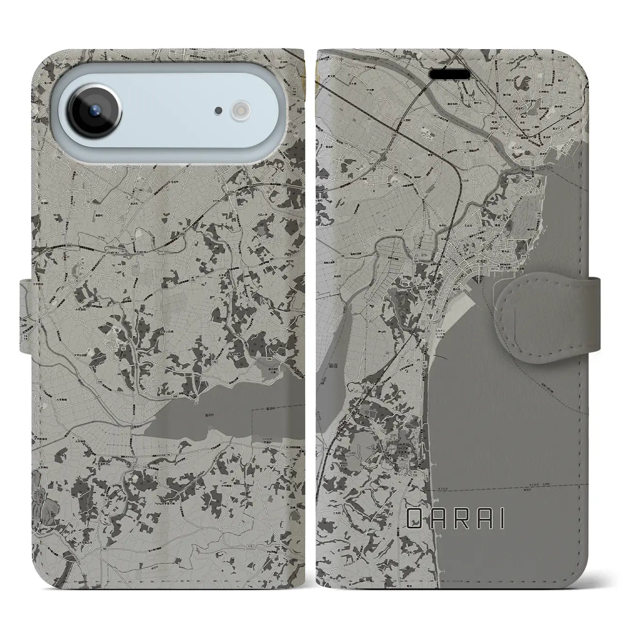 【大洗（茨城県）】地図柄iPhoneケース（手帳タイプ）