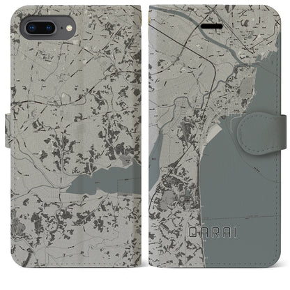 【大洗（茨城県）】地図柄iPhoneケース（手帳タイプ）モノトーン・iPhone 8Plus /7Plus / 6sPlus / 6Plus 用